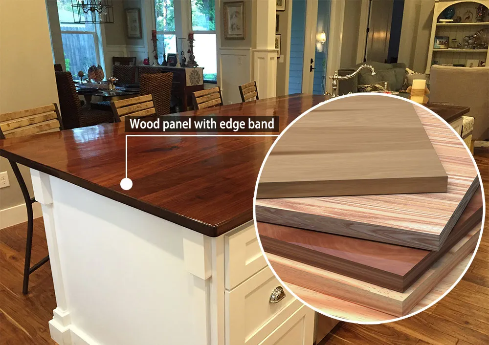 wood panel with pvc edge banding tape